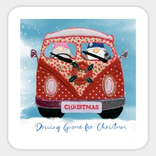 Driving Gnome for Christmas Sticker